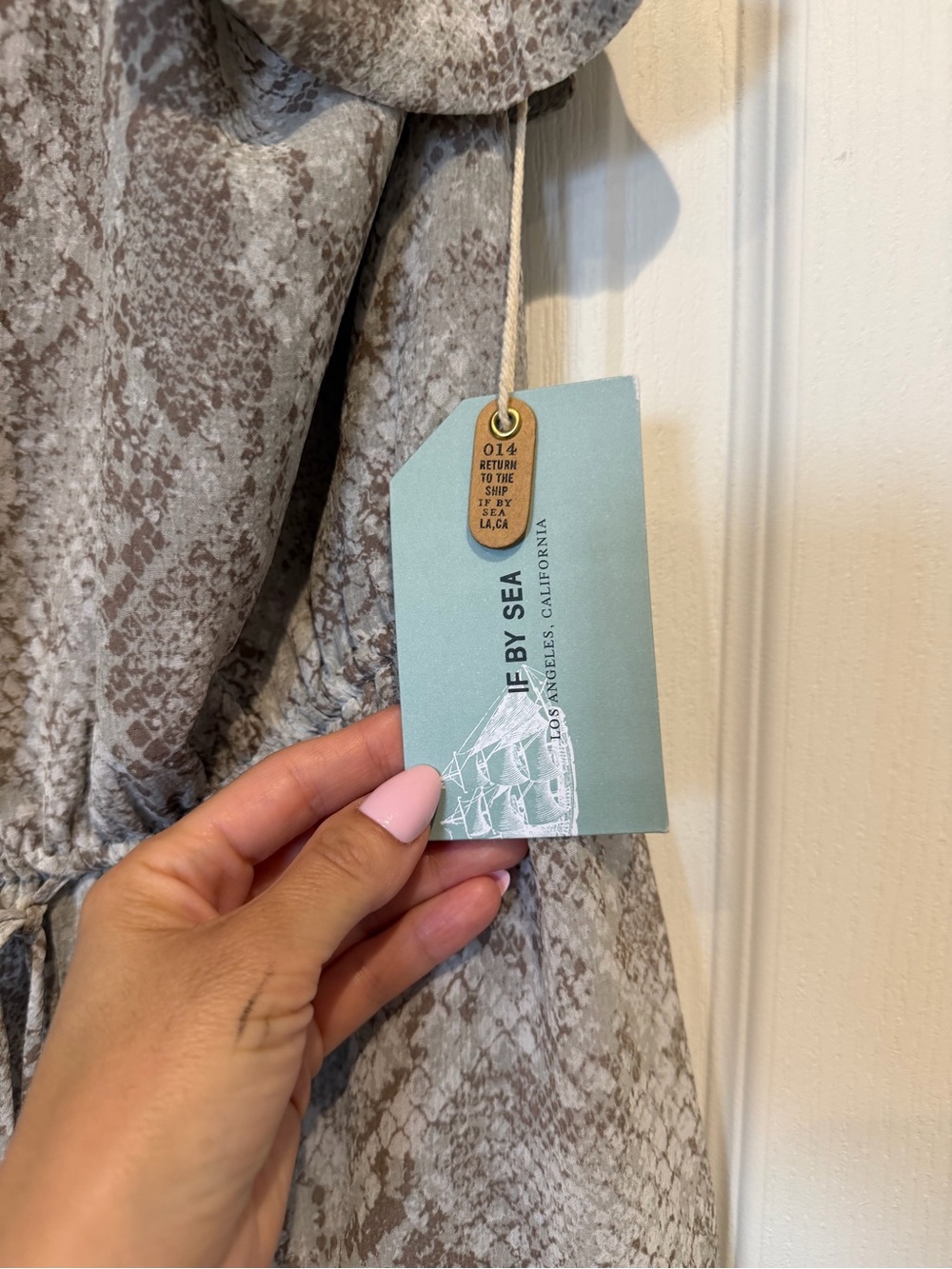 Life By Sea Snake Print Dress - Taupe & Cream snake print - Picture 7 of 9